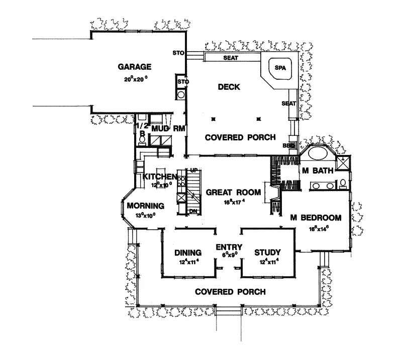 Acadian House Plan First Floor - Nallaghan Country Home 111D-0014 - Shop House Plans and More