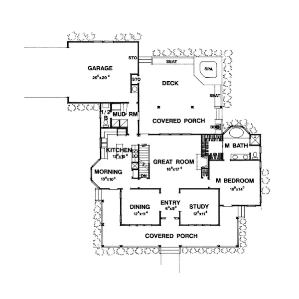 Cape Cod & New England House Plan First Floor - Nallaghan Country Home 111D-0014 - Shop House Plans and More