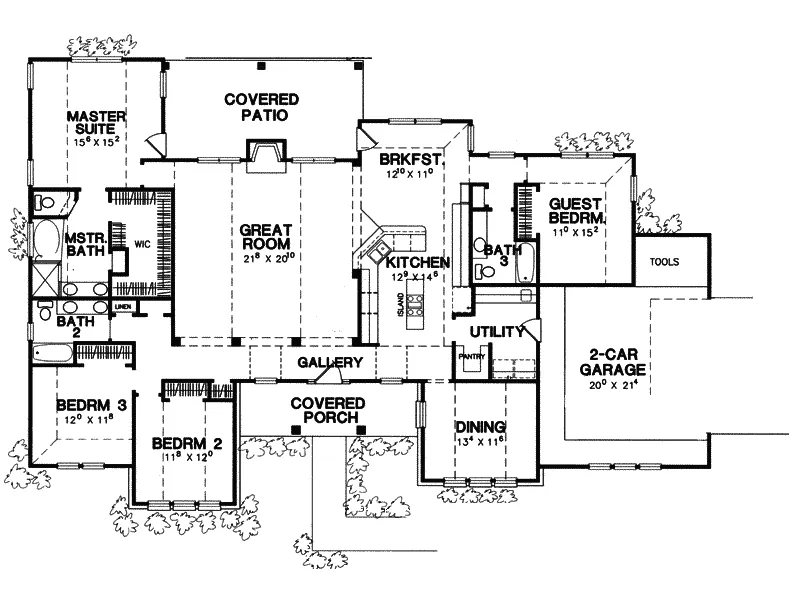Traditional House Plan First Floor - Nunsley Point Tudor Home 111D-0018 - Shop House Plans and More