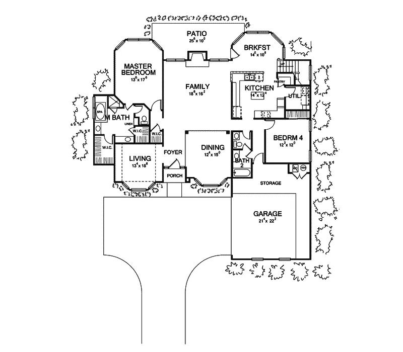Traditional House Plan First Floor - Burtonwood Traditional Home 111D-0022 - Search House Plans and More