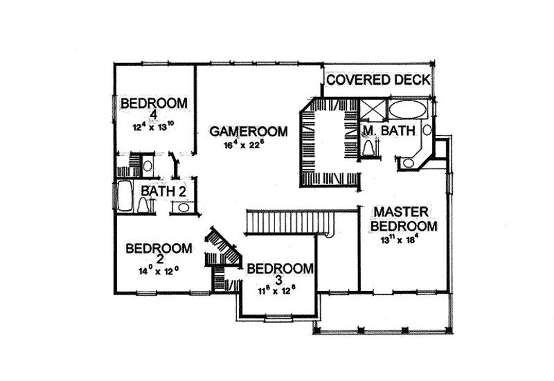 Luxury House Plan Second Floor - Park Hampton Plantation Home 111D-0026 - Shop House Plans and More