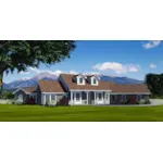 Rustic Country House With Covered Front Porch And Two Dormers 