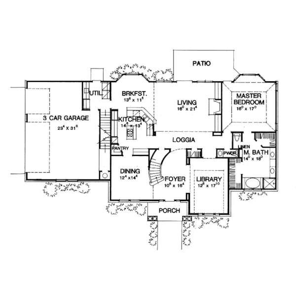 European House Plan First Floor - Montecristo Greek Revival Home 111D-0028 - Shop House Plans and More