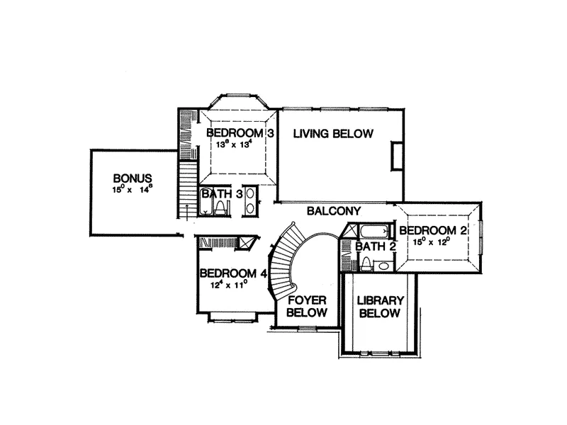Contemporary House Plan Second Floor - Montecristo Greek Revival Home 111D-0028 - Shop House Plans and More