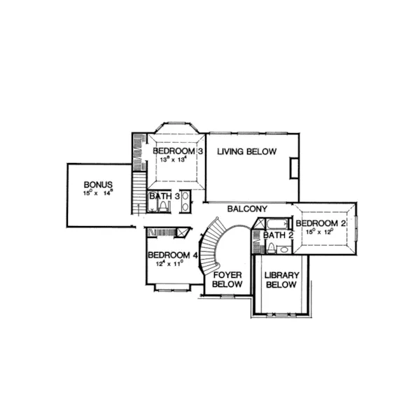 European House Plan Second Floor - Montecristo Greek Revival Home 111D-0028 - Shop House Plans and More