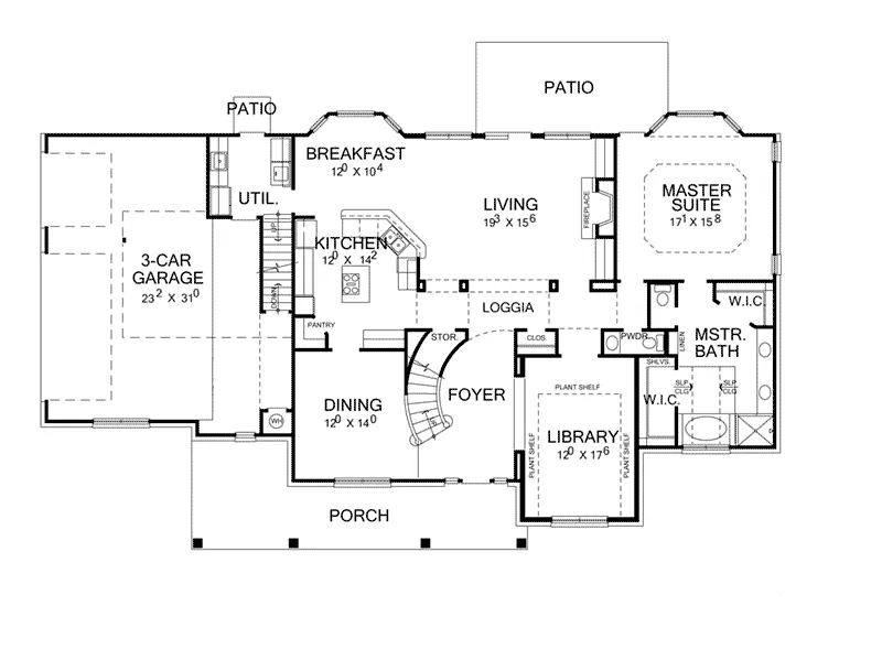 Traditional House Plan First Floor - Saranac Lake Traditional Home 111D-0029 - Shop House Plans and More