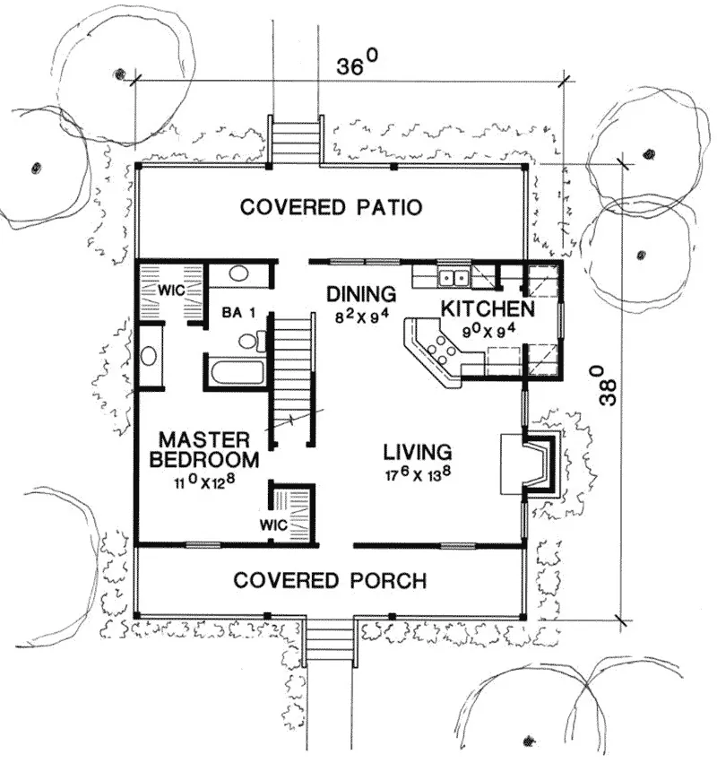 Cabin & Cottage House Plan First Floor - Christy Meadow Country Home 111D-0033 - Search House Plans and More