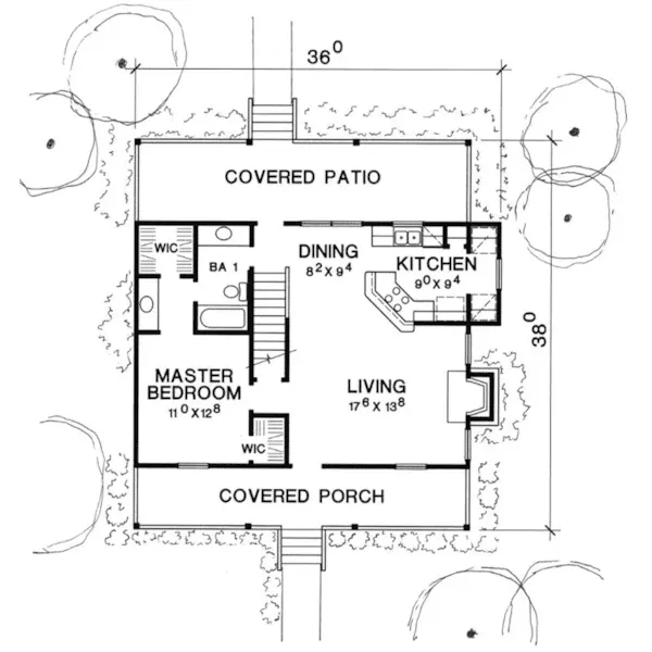 Mountain House Plan First Floor - Christy Meadow Country Home 111D-0033 - Search House Plans and More