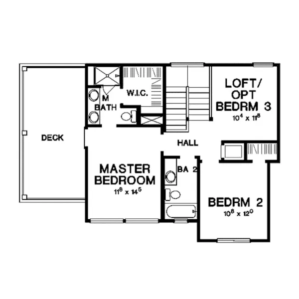 Ranch House Plan Second Floor - Frida Contemporary Home 111D-0036 - Search House Plans and More