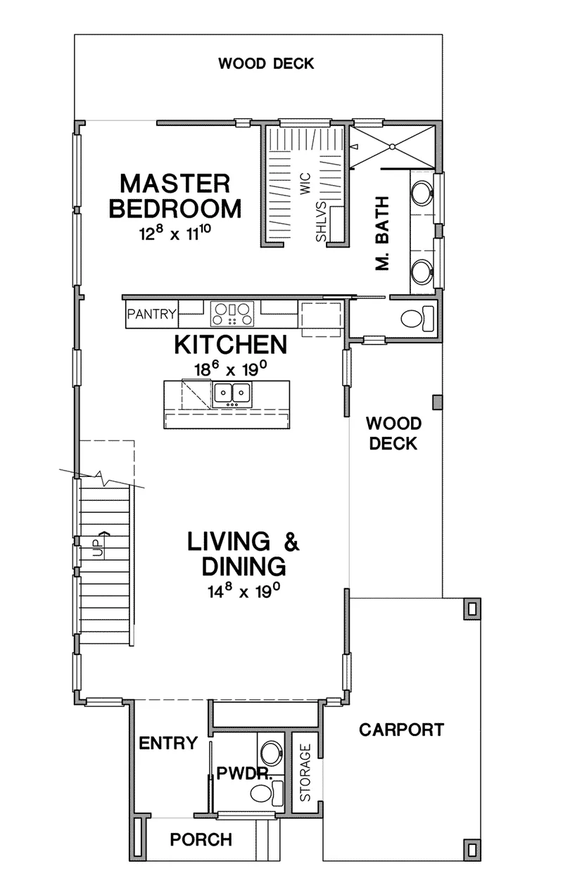 Modern House Plan First Floor - Gattaca Modern Home 111D-0037 - Search House Plans and More