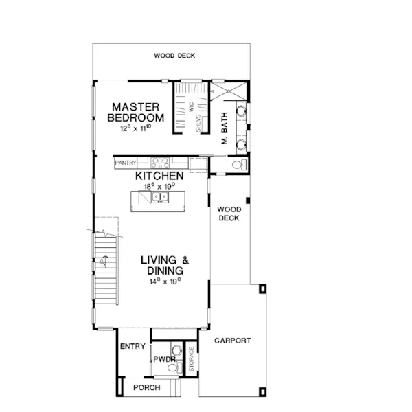 Contemporary House Plan First Floor - Gattaca Modern Home 111D-0037 - Search House Plans and More