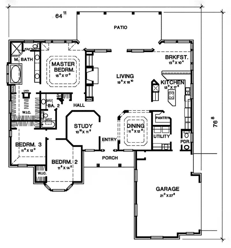 First Floor - 111D-0041 - Shop House Plans and More