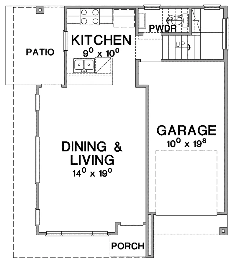Beach & Coastal House Plan First Floor - Indio Modern Farmhouse 111D-0042 - Search House Plans and More