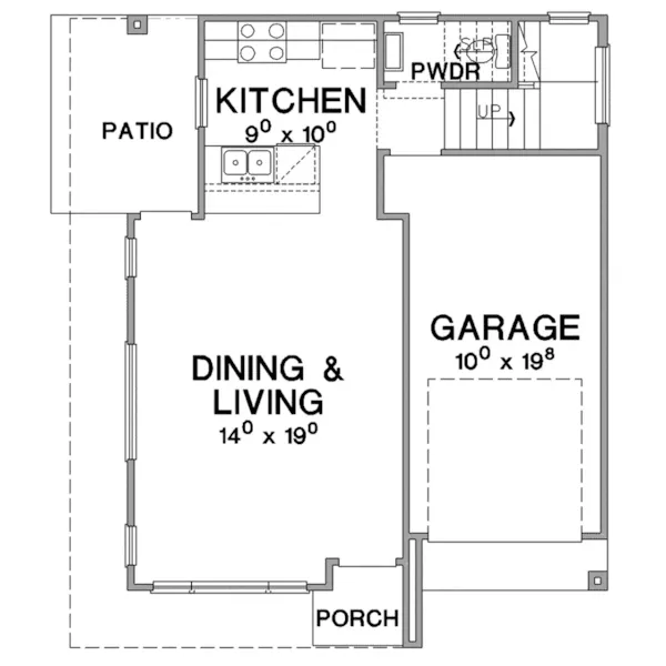 Modern Farmhouse Plan First Floor - Indio Modern Farmhouse 111D-0042 - Search House Plans and More