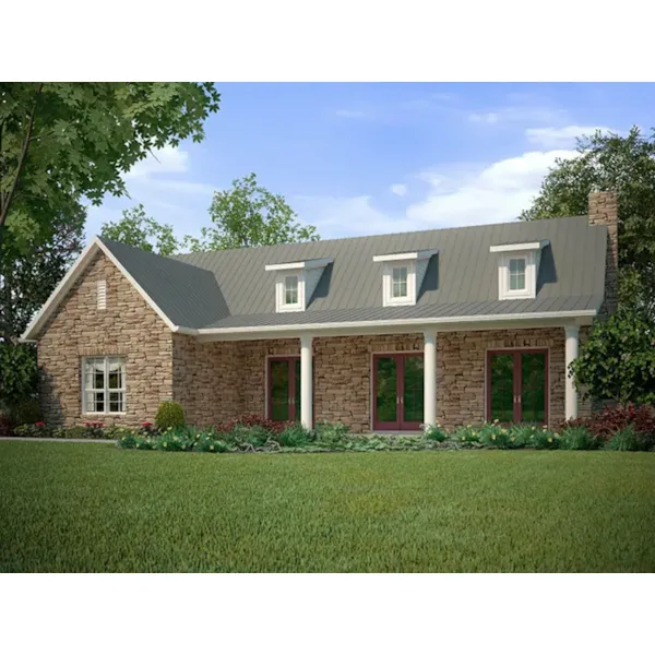 Farmhouse Plan Front of Home - Texas Trail Country Home 111D-0043 - Shop House Plans and More