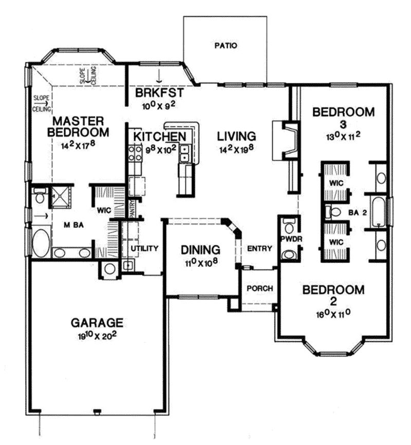 Rustic House Plan First Floor - 111D-0045 - Shop House Plans and More