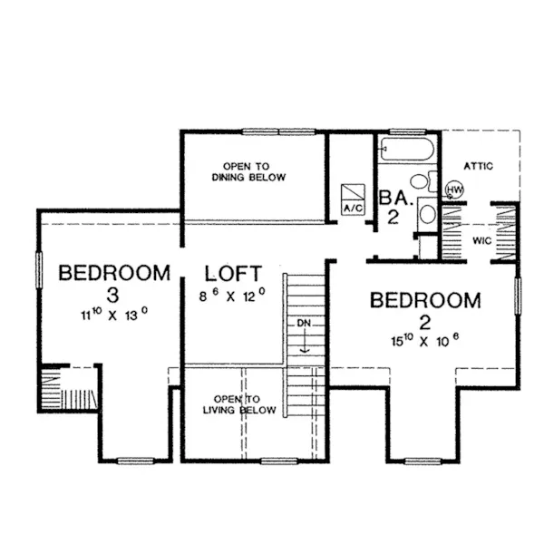 Lowcountry House Plan Second Floor - Brooksville Country Home 111D-0047 - Shop House Plans and More