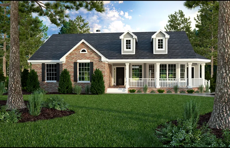 Ranch House Plan Front of Home - 111D-0048 - Shop House Plans and More