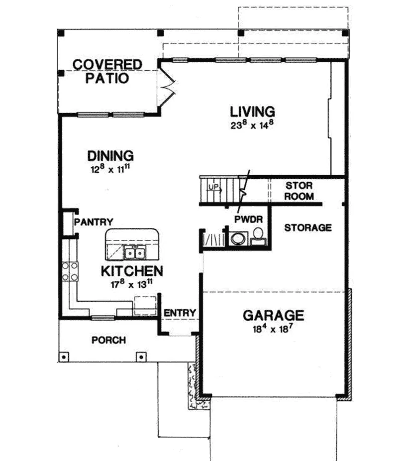 Contemporary House Plan First Floor - 111D-0050 - Shop House Plans and More