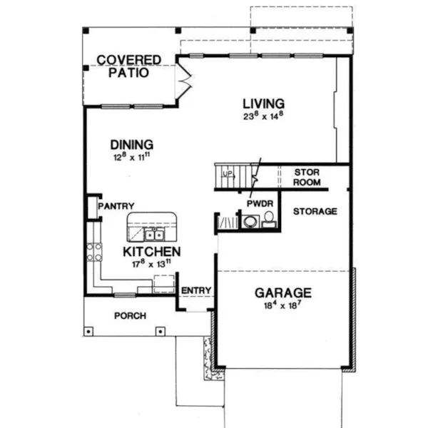 Modern House Plan First Floor - Kari Modern Home 111D-0050 - Shop House Plans and More