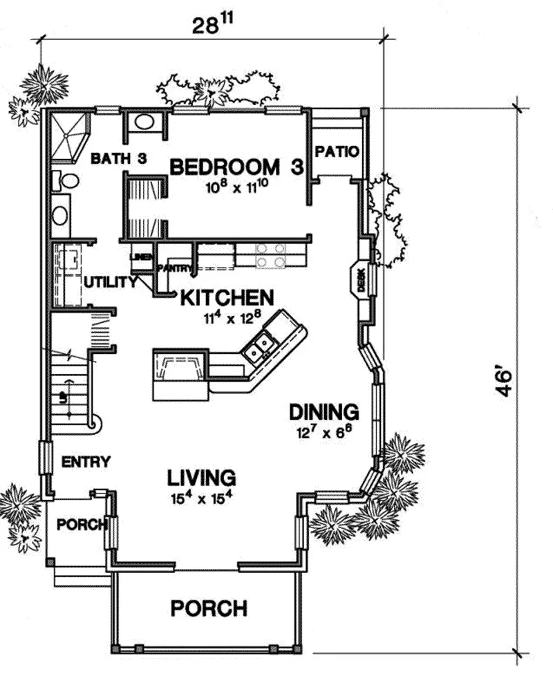 Lake House Plan First Floor - 111D-0053 - Shop House Plans and More