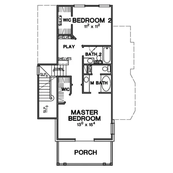 Lake House Plan Second Floor - 111D-0053 - Shop House Plans and More