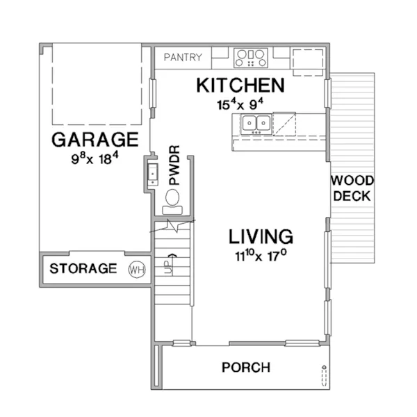 Contemporary House Plan First Floor - 111D-0118 - Shop House Plans and More