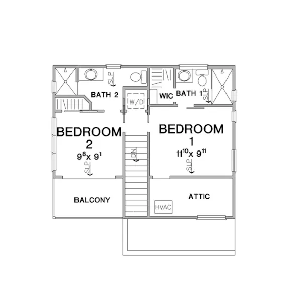 Contemporary House Plan Second Floor - 111D-0118 - Shop House Plans and More