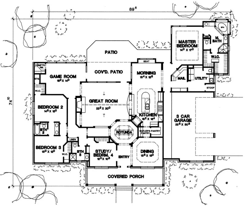 Traditional House Plan First Floor - Quartz Hill Luxury Home 111S-0001 - Shop House Plans and More