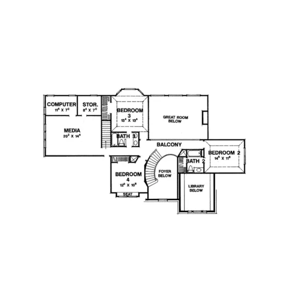 Luxury House Plan Second Floor - Questover Manor Luxury Home 111S-0003 - Shop House Plans and More