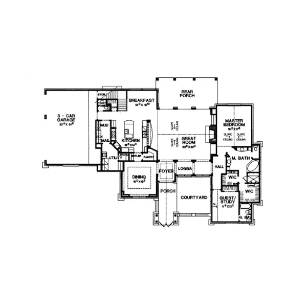 Sunbelt House Plan First Floor - Danton Luxury Home 111S-0005 - Search House Plans and More