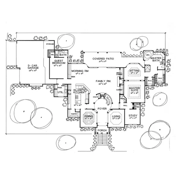 Luxury House Plan First Floor - Mataro Luxury Home 111S-0006 - Shop House Plans and More