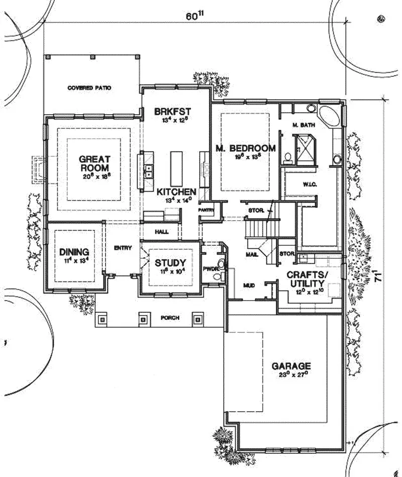 Modern House Plan First Floor - 111S-0009 - Shop House Plans and More