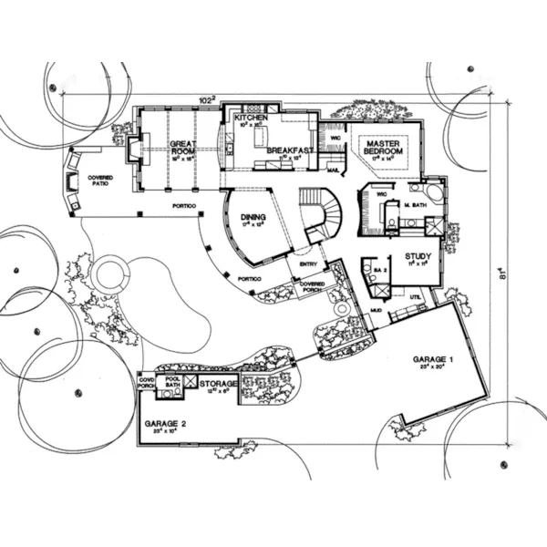 European House Plan First Floor - 111S-0011 - Shop House Plans and More