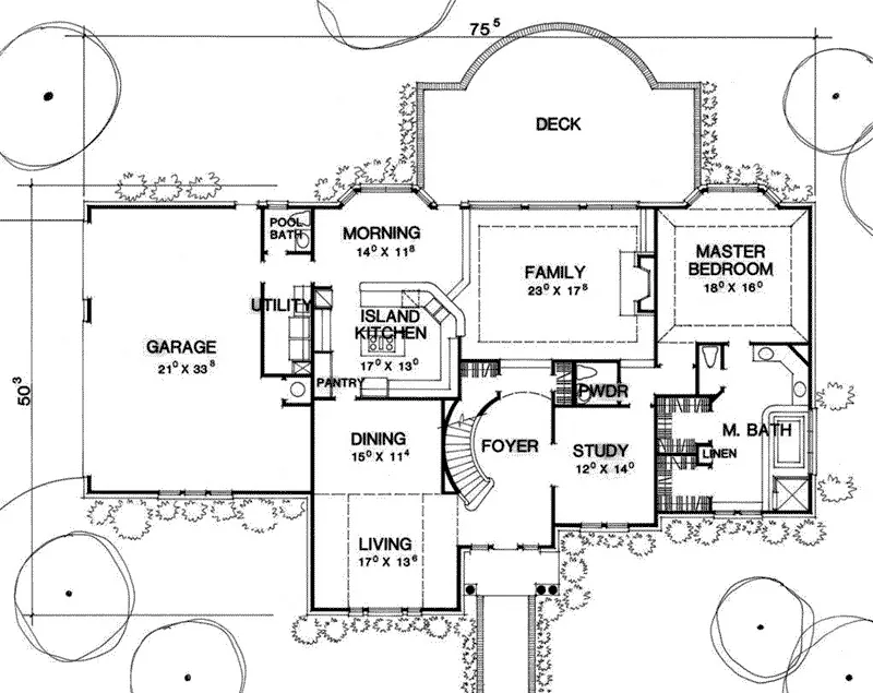 European House Plan First Floor - 111S-0013 - Shop House Plans and More