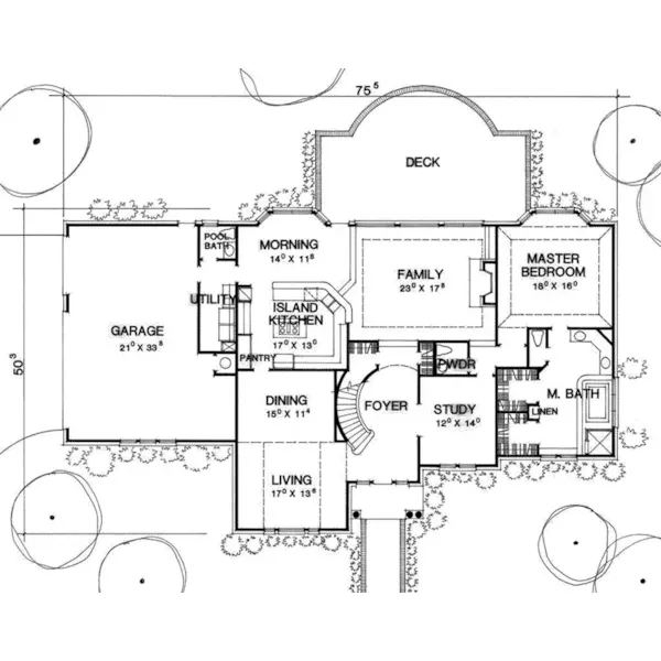 European House Plan First Floor - 111S-0013 - Shop House Plans and More