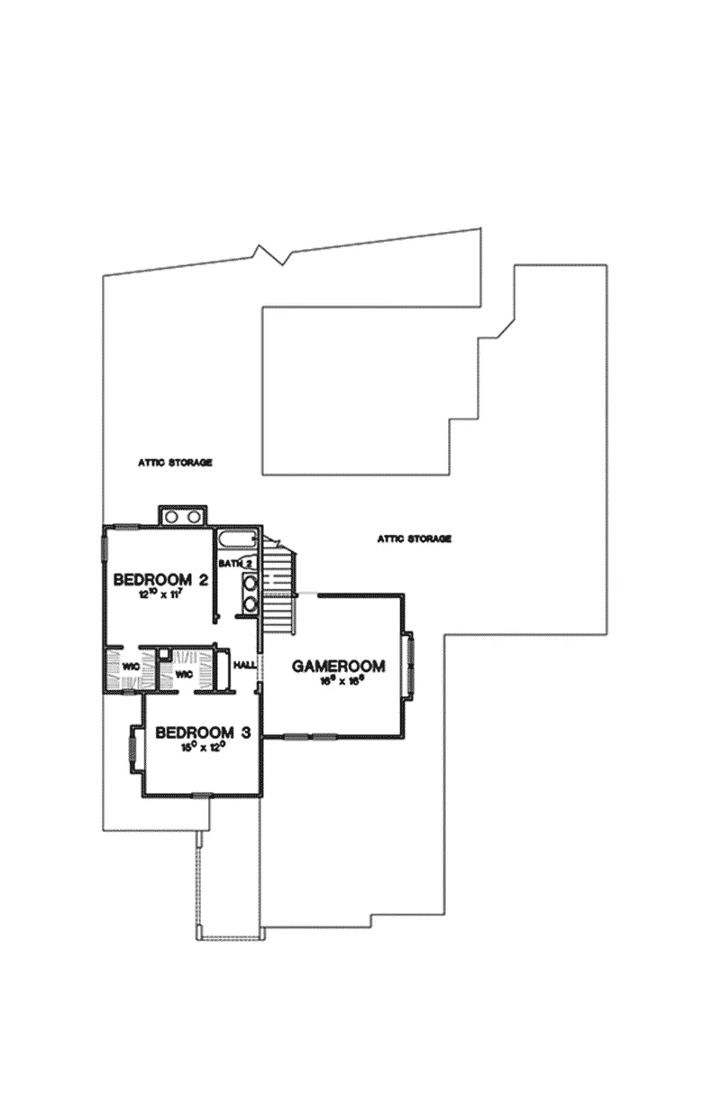 Spanish House Plan Second Floor - 111S-0015 - Shop House Plans and More