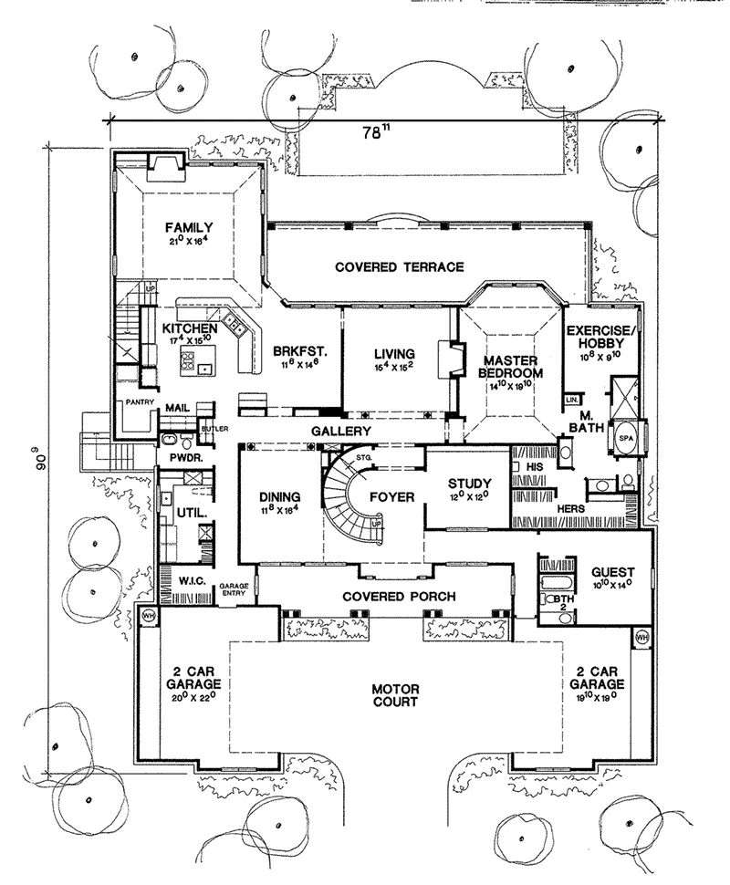 Traditional House Plan First Floor - 111S-0016 - Shop House Plans and More