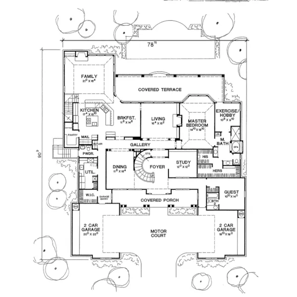 European House Plan First Floor - 111S-0016 - Shop House Plans and More