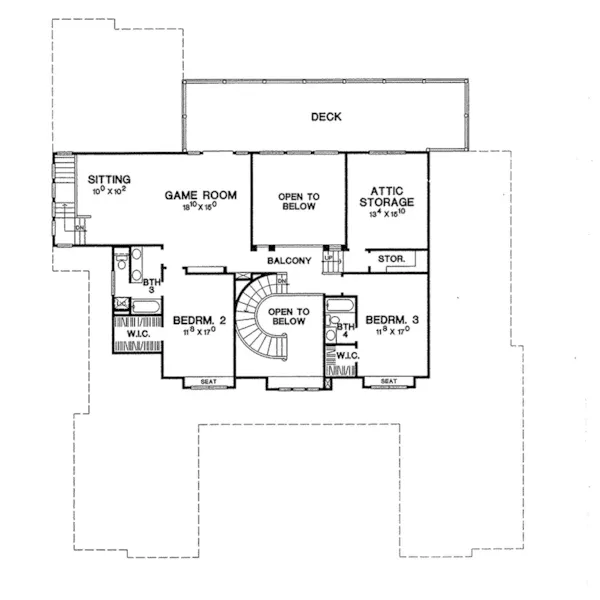 European House Plan Second Floor - 111S-0016 - Shop House Plans and More