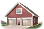 Two-car garage has country flair with simple style that is economical
