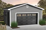 One-car garage has side entry door and window for added sunlight in the interior