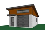 Building Plans Front of Home - Reed Modern 1-Car Garage 113D-6034 | House Plans and More