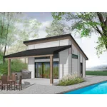 Ranch House Plan Front of Home - Rita Beach Pool Cabana 113D-7509 | House Plans and More