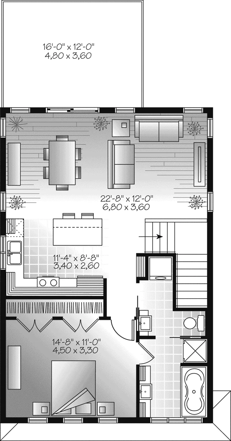 Contemporary Project Plan Second Floor 113D-7510