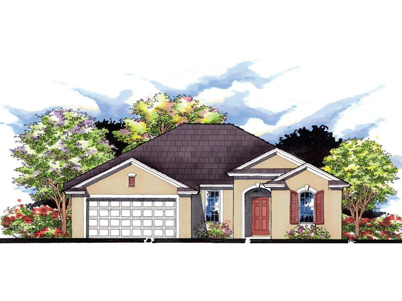 Arts & Crafts House Plan Front of Home - Woodard Ranch Home 116D-0001 - Shop House Plans and More