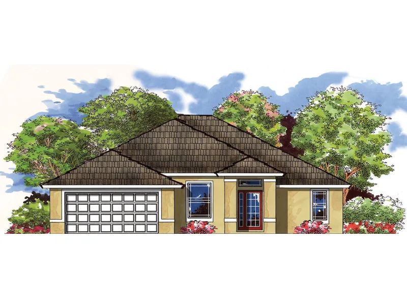 Ranch House Plan Front of Home - Oxford Pointe Ranch Home 116D-0002 - Shop House Plans and More