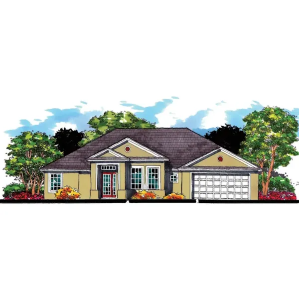 Arts & Crafts House Plan Front of Home - Linmore Ranch Home 116D-0004 - Shop House Plans and More