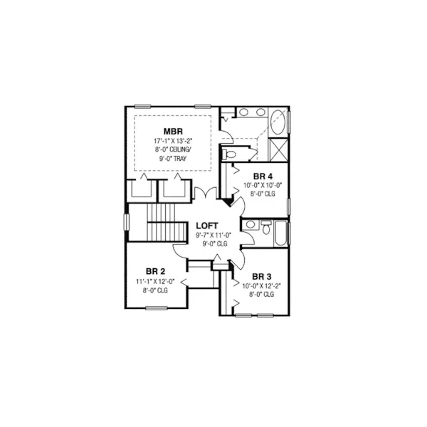 European House Plan Second Floor - Shannon Sunbelt Home 116D-0006 - Shop House Plans and More