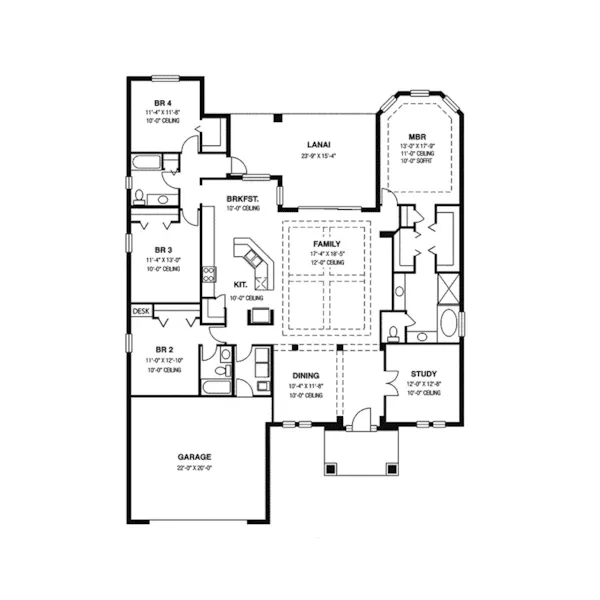 Traditional House Plan First Floor - Marburn Craftsman Home 116D-0009 - Shop House Plans and More